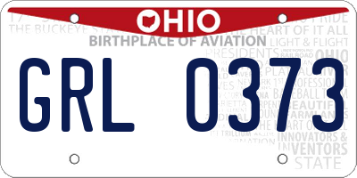 OH license plate GRL0373