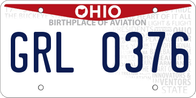 OH license plate GRL0376