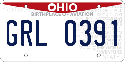 OH license plate GRL0391
