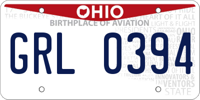 OH license plate GRL0394