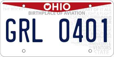 OH license plate GRL0401