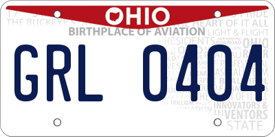 OH license plate GRL0404