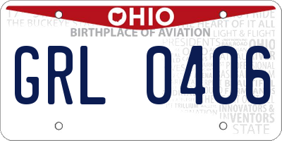 OH license plate GRL0406