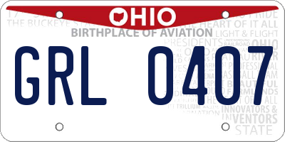 OH license plate GRL0407