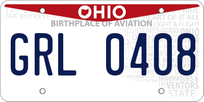 OH license plate GRL0408