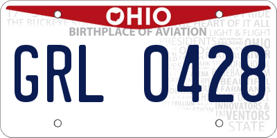 OH license plate GRL0428