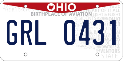 OH license plate GRL0431