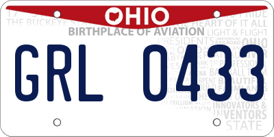 OH license plate GRL0433