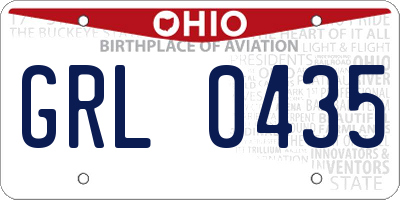 OH license plate GRL0435