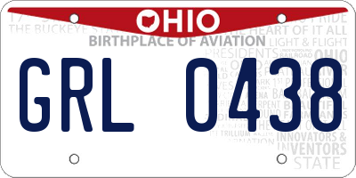 OH license plate GRL0438