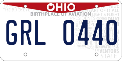 OH license plate GRL0440