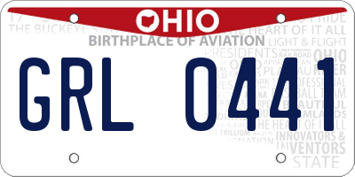 OH license plate GRL0441