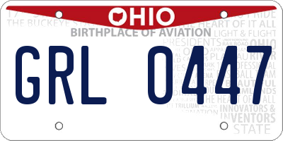 OH license plate GRL0447