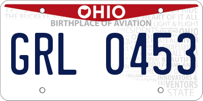 OH license plate GRL0453