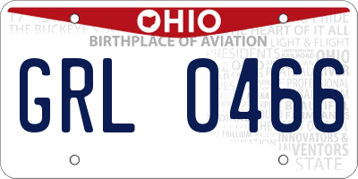 OH license plate GRL0466