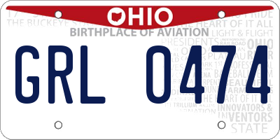 OH license plate GRL0474