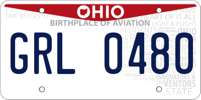OH license plate GRL0480