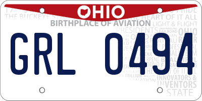 OH license plate GRL0494