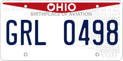 OH license plate GRL0498