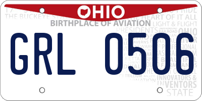 OH license plate GRL0506