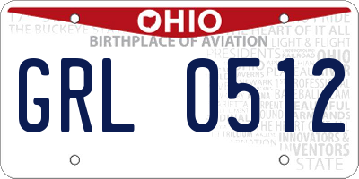OH license plate GRL0512