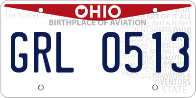 OH license plate GRL0513
