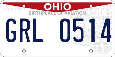 OH license plate GRL0514