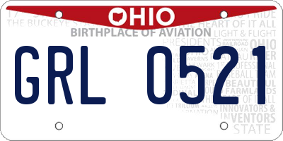 OH license plate GRL0521