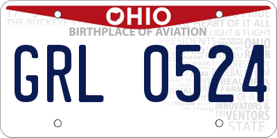 OH license plate GRL0524