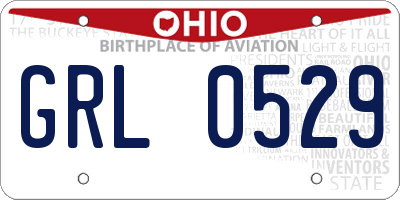 OH license plate GRL0529