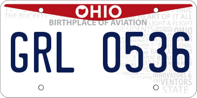 OH license plate GRL0536