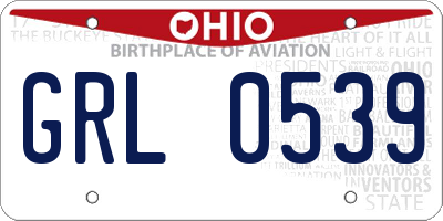 OH license plate GRL0539