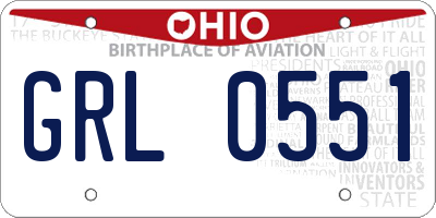 OH license plate GRL0551