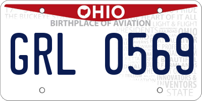 OH license plate GRL0569