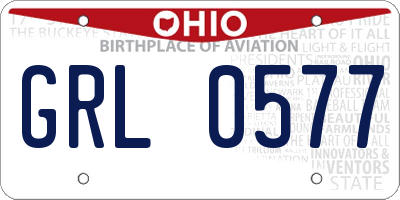 OH license plate GRL0577