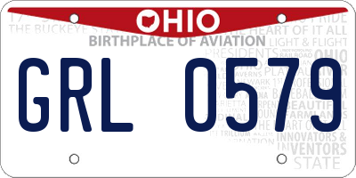 OH license plate GRL0579