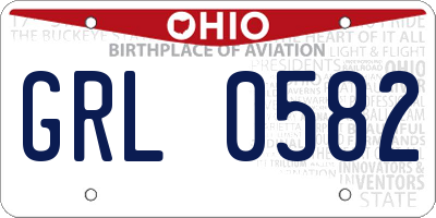 OH license plate GRL0582