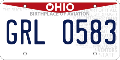OH license plate GRL0583
