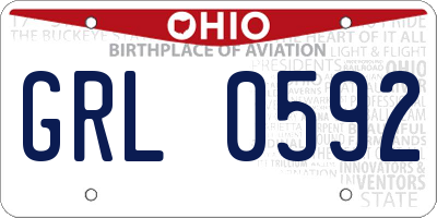 OH license plate GRL0592