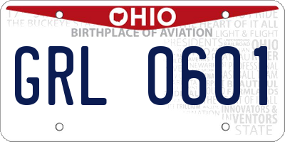 OH license plate GRL0601