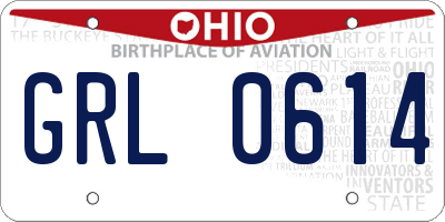 OH license plate GRL0614
