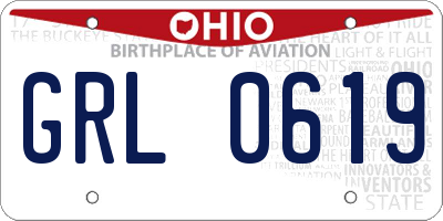 OH license plate GRL0619