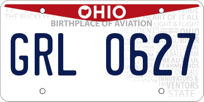 OH license plate GRL0627
