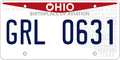 OH license plate GRL0631