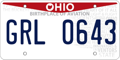 OH license plate GRL0643