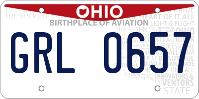 OH license plate GRL0657