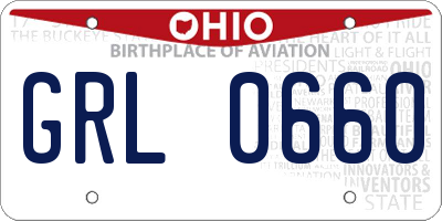 OH license plate GRL0660