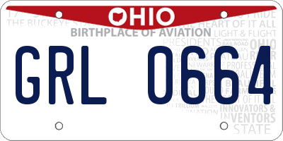 OH license plate GRL0664