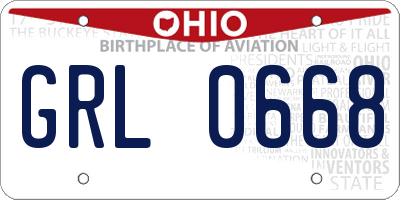 OH license plate GRL0668