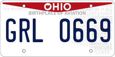 OH license plate GRL0669